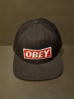 Obey Snapback Black OSFA Cap Hat Embroidered One Size Fits All VGC  • $19.99