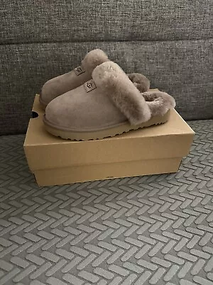 NEW UGG Genuine Shearling Cozy Suede Slipper In Caribou Size 7 • $125