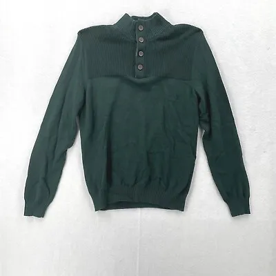 Club Room Mens Ribbed Four-Button Sweater Green • $18.99