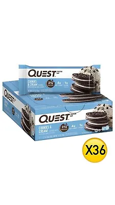 Quest Nutrition Cookies & Cream Protein Bars (36 Individual Bars) NEW!! • $49.99