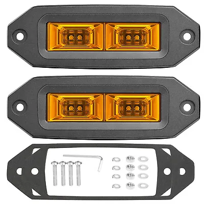 2x 7  80W Flush Mount LED Work Light Bar Flood Driving Reverse Pods Off Road 4WD • $36.09