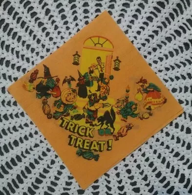  Vintage Halloween Napkin Witch Trick Or Treaters Jack-o'-lantern Unused • $15.95