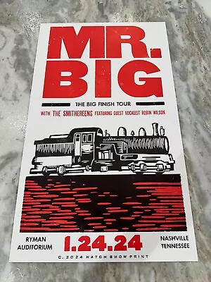 Mr. Big Hatch Show Print Poster - 1/24/24 - Nashville TN - Ryman Auditorium • $150
