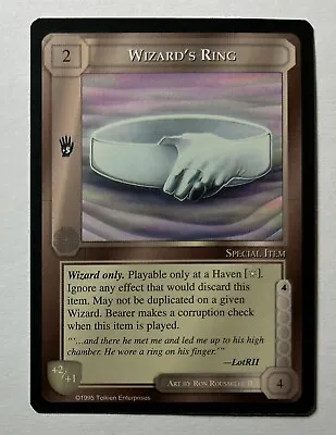 Middle Earth Ccg The Wizards Limited Wizard’s Ring Rare Meccg Never Played • $11.99