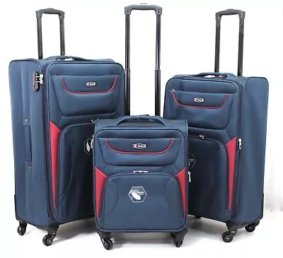 30 28 22  Expandable Suitcase Cabin 4 Wheel Hand Luggage Travel Bag Lightweight • £105.99