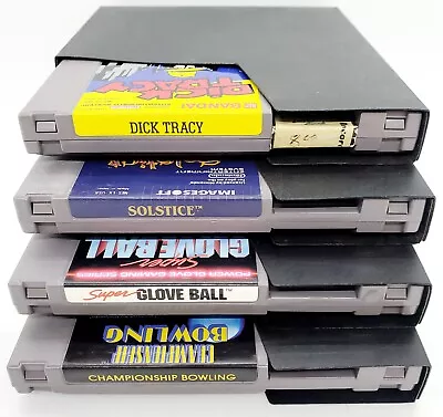 Vintage 4 Game LOT (NES 1985) Dick Tracy/Solstice/Super Glove/Bowling! Mint!🔥 • $39.99
