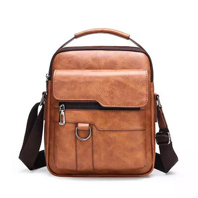 Men's Leather Handbag Shoulder Bag Business Briefcase Crossbody Casual Fashion • $14