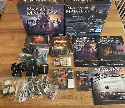 EUC MANSIONS OF MADNESS Arkham Horror Board Game COMPLETE Second Edition Base • $67.50