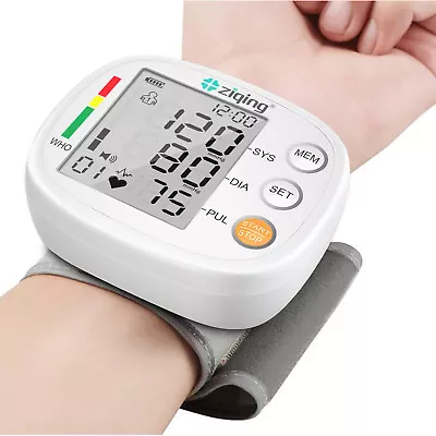 Ziqing Digital Automatic Blood Pressure Monitor Wrist BP Machine Heart Rate • £11.99