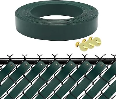 Chain Link Fence Privacy Slats Tape W/ Brass Fasteners Green 1.8 In X 250 Ft • $31.99