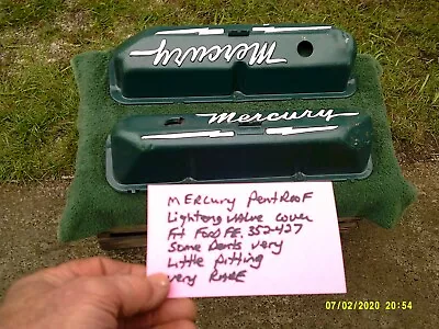 MERCURY Pent Roof Skript 1966-67 Pair Valve Covers. Fit 352-428 Ford Fe # 2 Set • $349.99