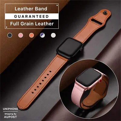 $11.30 • Buy 【Genuine Leather】Apple Watch Band Strap Series 8 7 SE 6 5 4 3 38 42 40 44 45mm