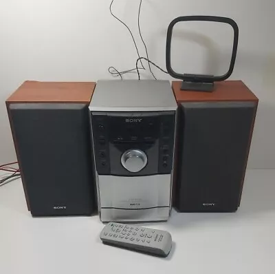 Sony CMT-EH10 Hi-Fi System CD MP3 Cassette Tape Radio Aux Silver Tested • £49.99