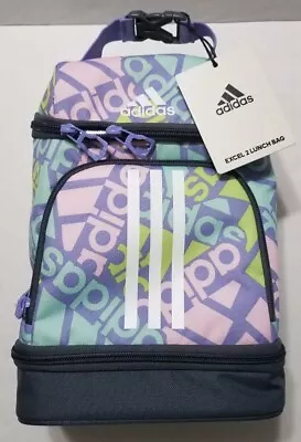 Adidas Excel 2 Insulated Lunch Bag School Work Logo Multiple Compartments NEW • $17.09