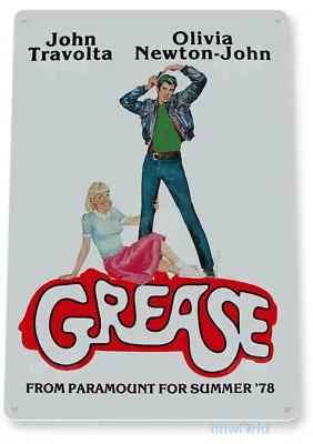 TIN SIGN Grease John Movie Poster Home Theater Store A079 • $10.25