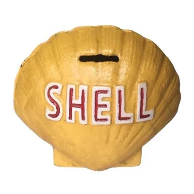 Shell Clam Money Bank Box Cast Iron Petrol Oil Man Cave Bar Pub Club - New • $49.95