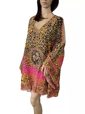 CZARINA - 💕NEW…Pink Leopard Kaftan Dress - One Size • $199