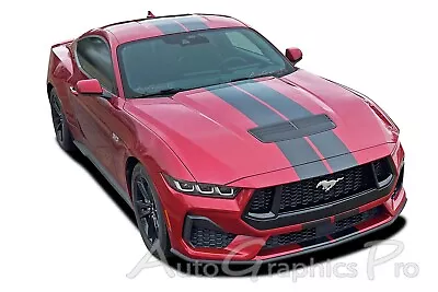 2024-2025 Ford Mustang GT Racing Stripes PERFORMANCE RALLY Graphics Hood Decals • $215.98