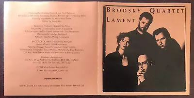 Brodksy Quartet - Lament - 1994 CD (Elvis Costello Waltzing Mathilda) EC • $12.95