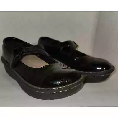 Ingaro Dinah Black Burgundy Shoes Nursing Mary Jane Clogs Womans 6.5 M • $22.63