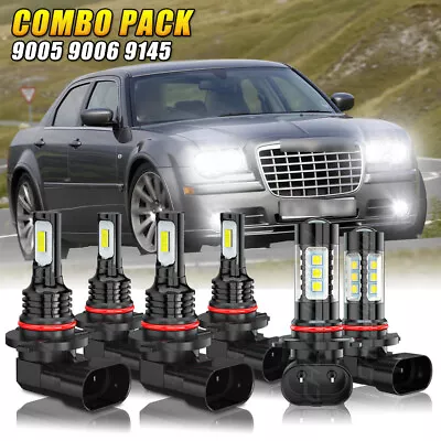 For Chrysler 300 2005-2009 - 6x 6000K LED Headlight High Low Fog Bulbs Combo Kit • $37.27