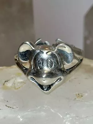 Mouse Ring Face Hands  Character Size 7.50  Band Sterling Silver Women • $58
