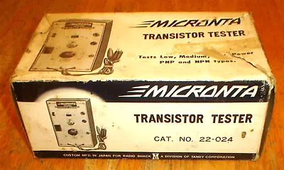 Radio Shack Micronta Cat. No. 22-024 Dynamic Transistor Testor W/ Box Japan • $14.99