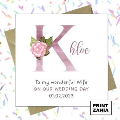 Personalised On Our Wedding Day Card Initials Husband Wife To Be Me To You WAF • £2.99