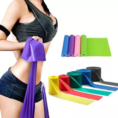 Yoga Stretch Band Elastic Rubber Flat Strap Thick Fitness Arm Back Leg Pull Rope • $10.79