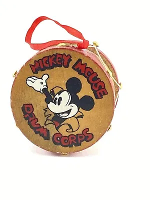 Vintage Kurt S Adler Disney Mickey Mouse Drum Corps Wooden Christmas Ornament  • $12.11