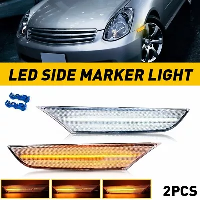 For 2003-06 Infiniti G35 Sedan Sequential Switchback LED Side Marker Light Clear • $29.44