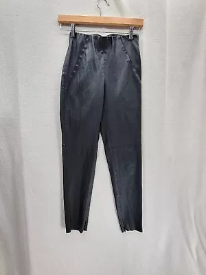 ZARA Basic Collection Polyurethane Black Ankle & Side Zip Pants Size-XS • $17.85