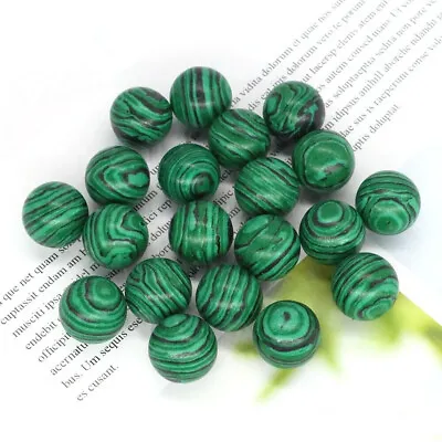 100pcs 16mm Ball Artificial Malachite Stone Sphere Reiki Healing Round Decor • $66.49