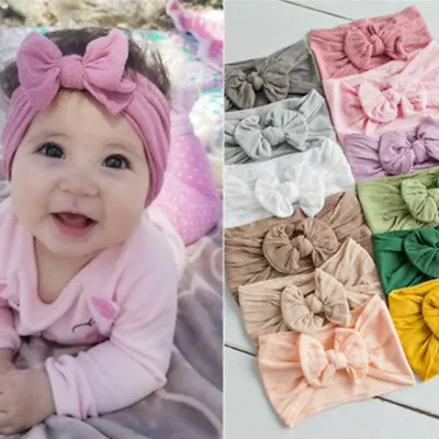 Baby Toddler Boys Girls Solid Headband Headwear Bowknot Hair Band Accessories • $1.25