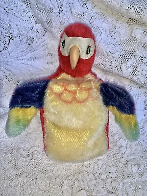 ￼STEIFF Lora Parrot Hand Puppet ~ 1968-77 Mohair Macaw Bird Toy • $34.99