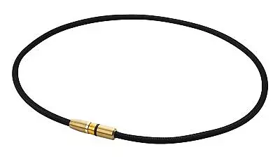Phiten Necklace RAKUWA Magnetic Titanium Necklace Bullet Black/Gold 50cm • $96.10