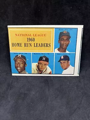 1961 Topps Baseball #43 N.L. Home Run Leaders Aaron/Banks/Mathews Free Shipping! • $14.99