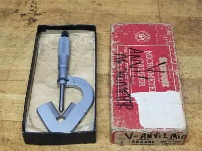 $179.99 • Buy Starrett .093 -1   No 483 V Anvil Micrometer With Box