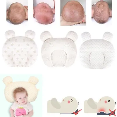 Baby Newborn Cot Pillow Prevent Flat Head Cushion Sleeping Support Anti Roll • £6.29