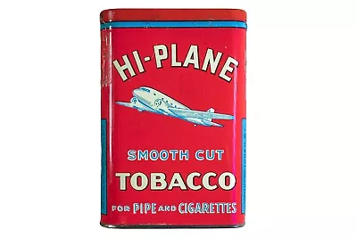 Rare 1930s  High Plane  Litho Hinged Pocket 1 1/2oz Tobacco Tin In V. Good Cond • $240