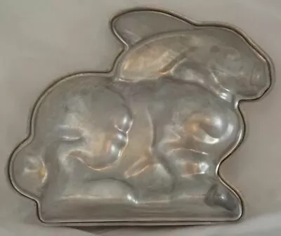 Vintage Bunny Rabbit 2 Part Chocolate Mold Tin Cake Pan Easter Spring Animal • $8.99