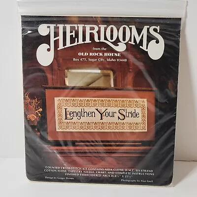 Vintage NOS Heirlooms Cross-stitch Kit  Lengthen Your Stride  8.5  X 24.25  • $12