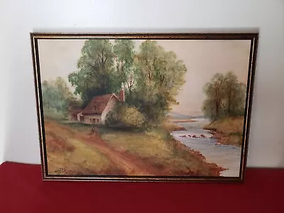 John Warren Gray - Canadian 1824-1912 - Cottage By River - Watercolor 1905/06? • $499.99