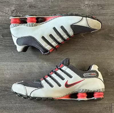 Nike Shox NZ Low Gray Silver Red Mens Running Shoes 501524-006 Size 11 • $155