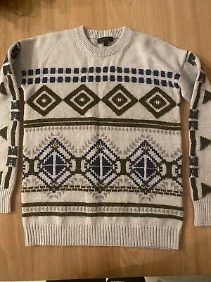 J Crew Nordic Fair Isle Wool Blend Abstract Sweater Size XS EUC • $15
