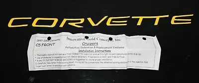 1997-2004 C5 Chevrolet Corvette Front Emblem Reflective Letters Yellow • $60