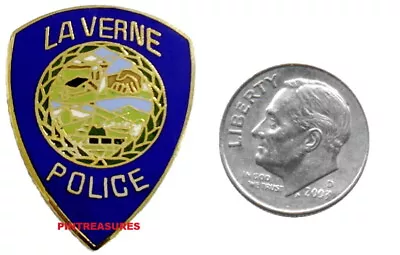 Collector Vintage Police Pins La Verne CA Historic Mini Patch Lapel Hat Pin Up@@ • $9.89