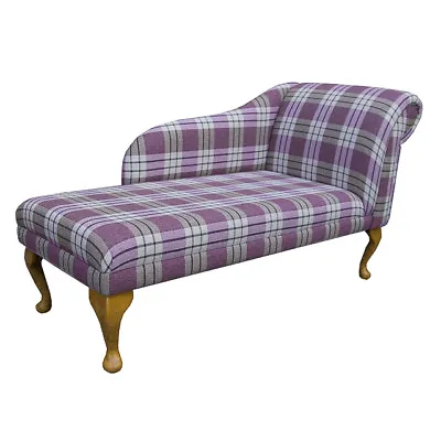 52  Large Chaise Longue Sofa Day Bed Seat Chair Heather Tartan Fabric UK • £389.48