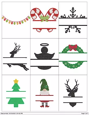 Christmas Monogram Collection Embroidery Machine Designs Pes Hus Jef • $7.95