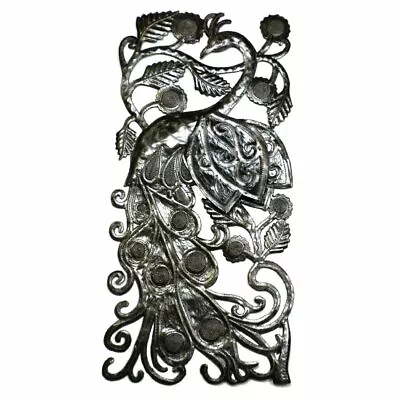 Peacock Steel Drum Metal Wall Art Sculpture • $74.99